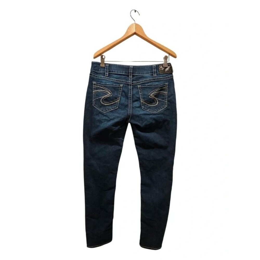 Silver Jeans Suki Mid Super Skinny Womens Blue Distressed Denim Jeans w31×L31 - Picture 2 of 11